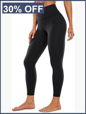 High Waisted Compression Leggings 25" Inseam Tummy Control Yoga Workout